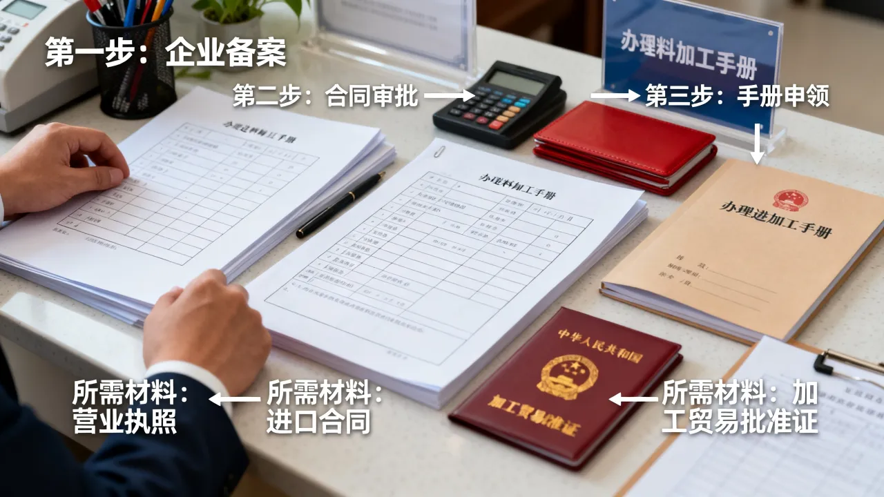 如何办理进料加工手册,进料加工手册办理流程及所需材料有哪些?-图2 如何办理进料加工手册,进料加工手册办理流程及所需材料有哪些?-图2
