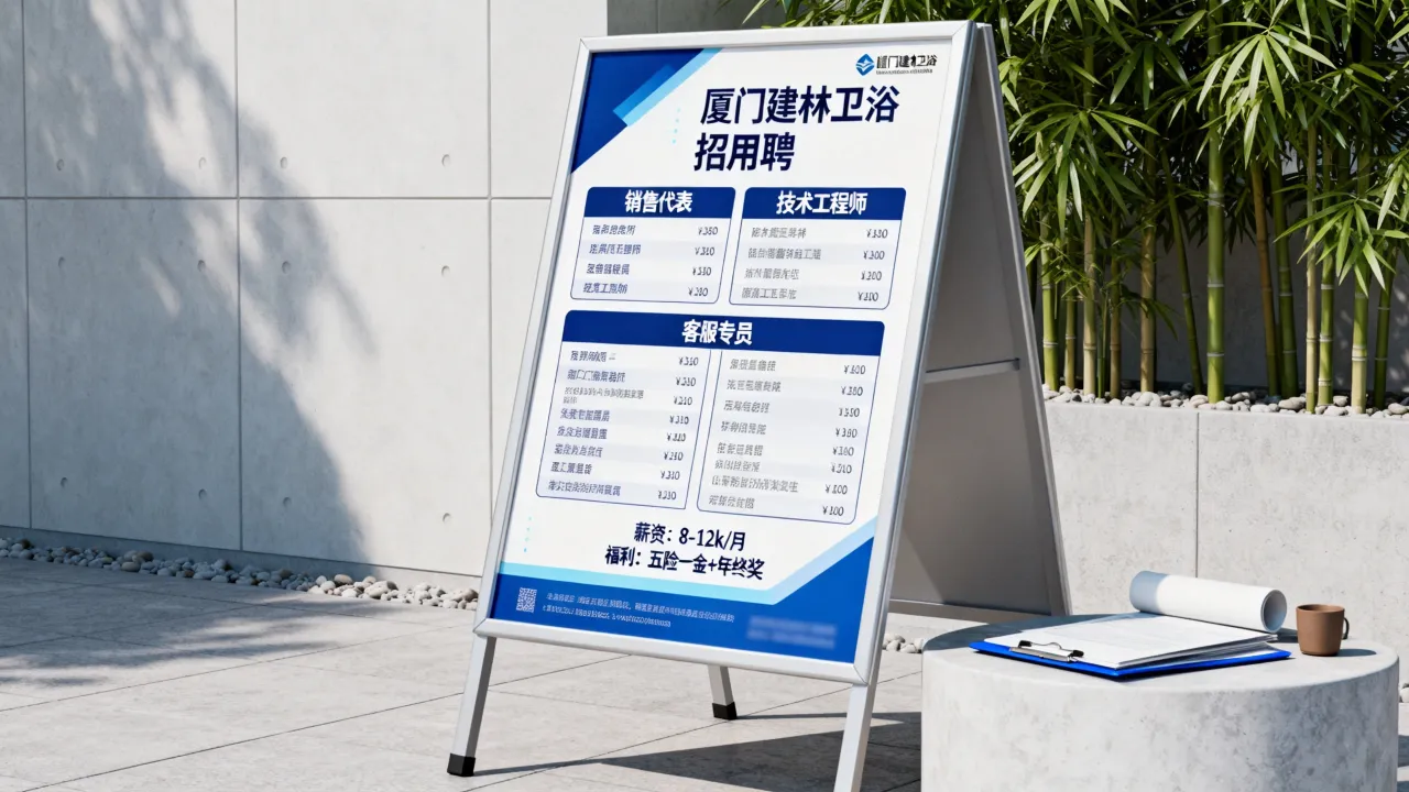 厦门建林卫浴招聘岗位有哪些?薪资待遇怎么样?-图3 厦门建林卫浴招聘岗位有哪些?薪资待遇怎么样?-图3