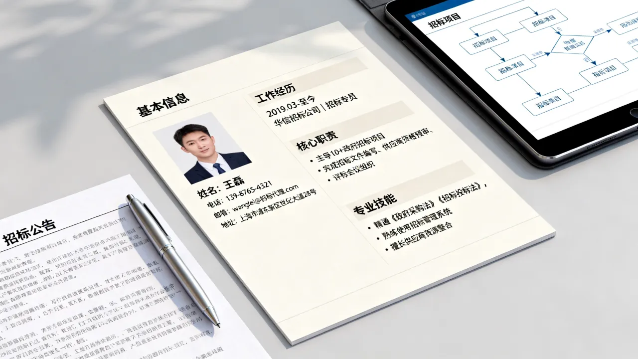 招标人简历怎么写,招标人简历工作经历怎么写-图2 招标人简历怎么写,招标人简历工作经历怎么写-图2