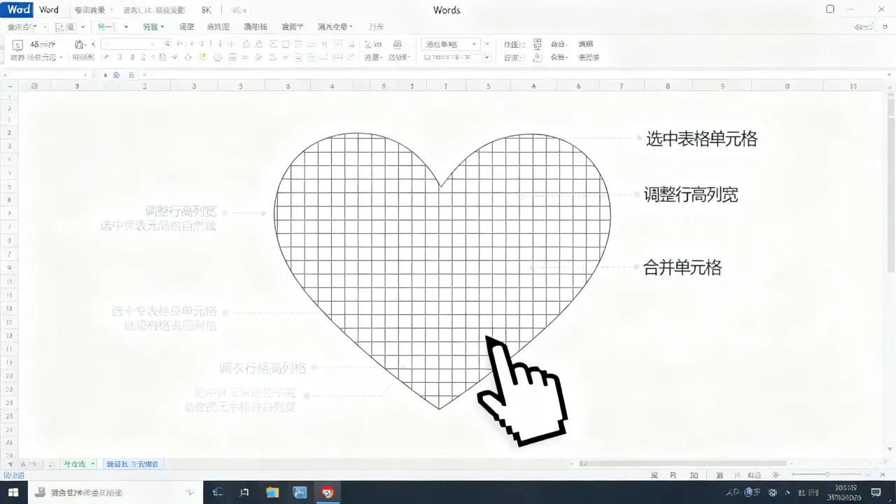 表格心形怎么画,Word表格怎么画爱心形状