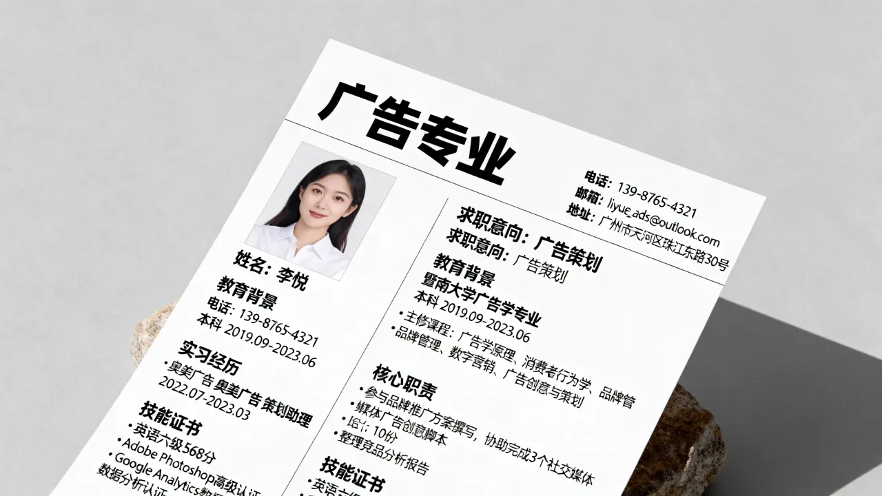 广告专业简历怎么写,广告专业简历范文模板有哪些-图3 广告专业简历怎么写,广告专业简历范文模板有哪些-图3