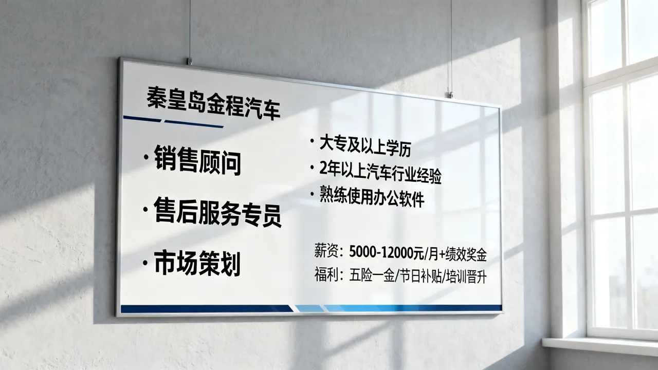 秦皇岛金程汽车招聘有哪些岗位，金程汽车招聘条件薪资待遇怎么样？-图2