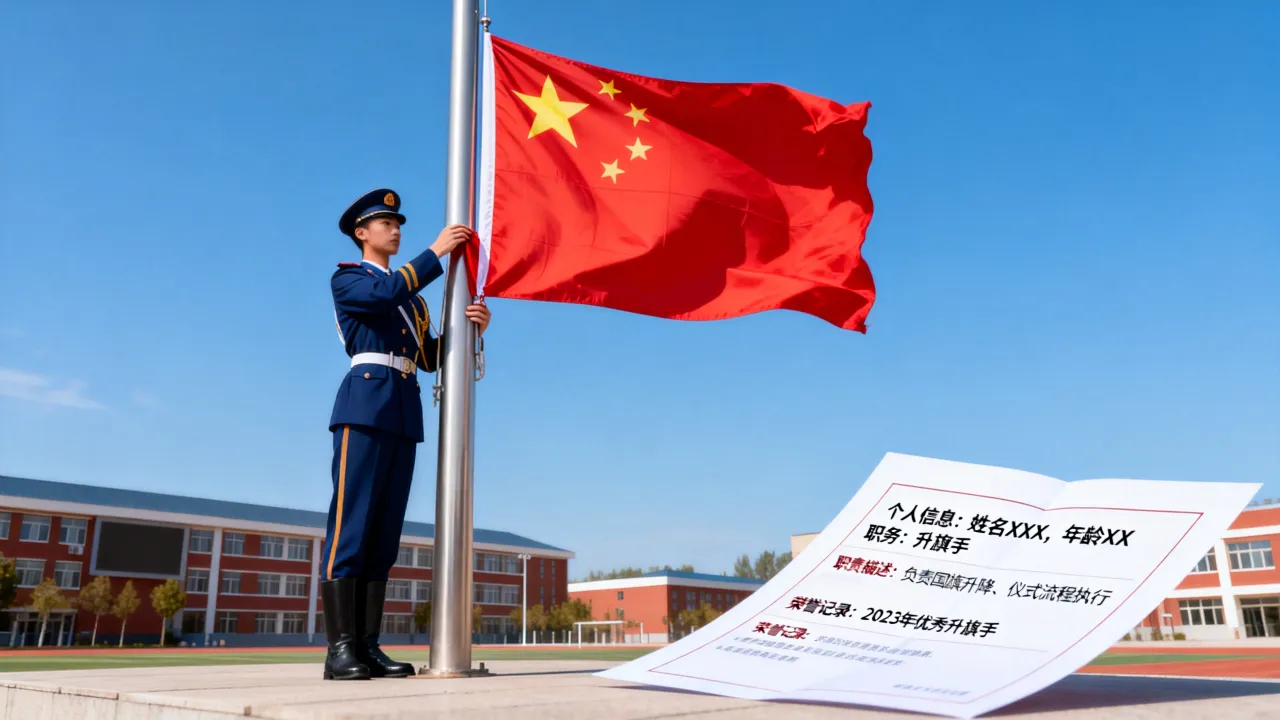升国旗简历怎么写，升国旗仪式升旗手简历怎么写？