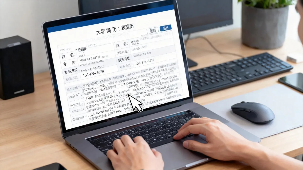 大学简历怎么表格复制？大学简历表格怎么复制粘贴？