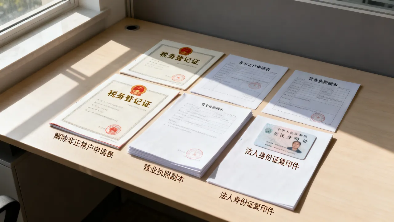 如何解除非正常户,非正常户解除需要什么材料?