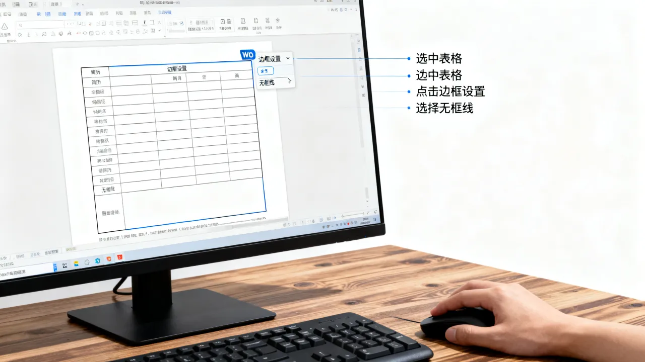简历框线怎么去除，Word中简历表格边框线怎么一键删除-图2