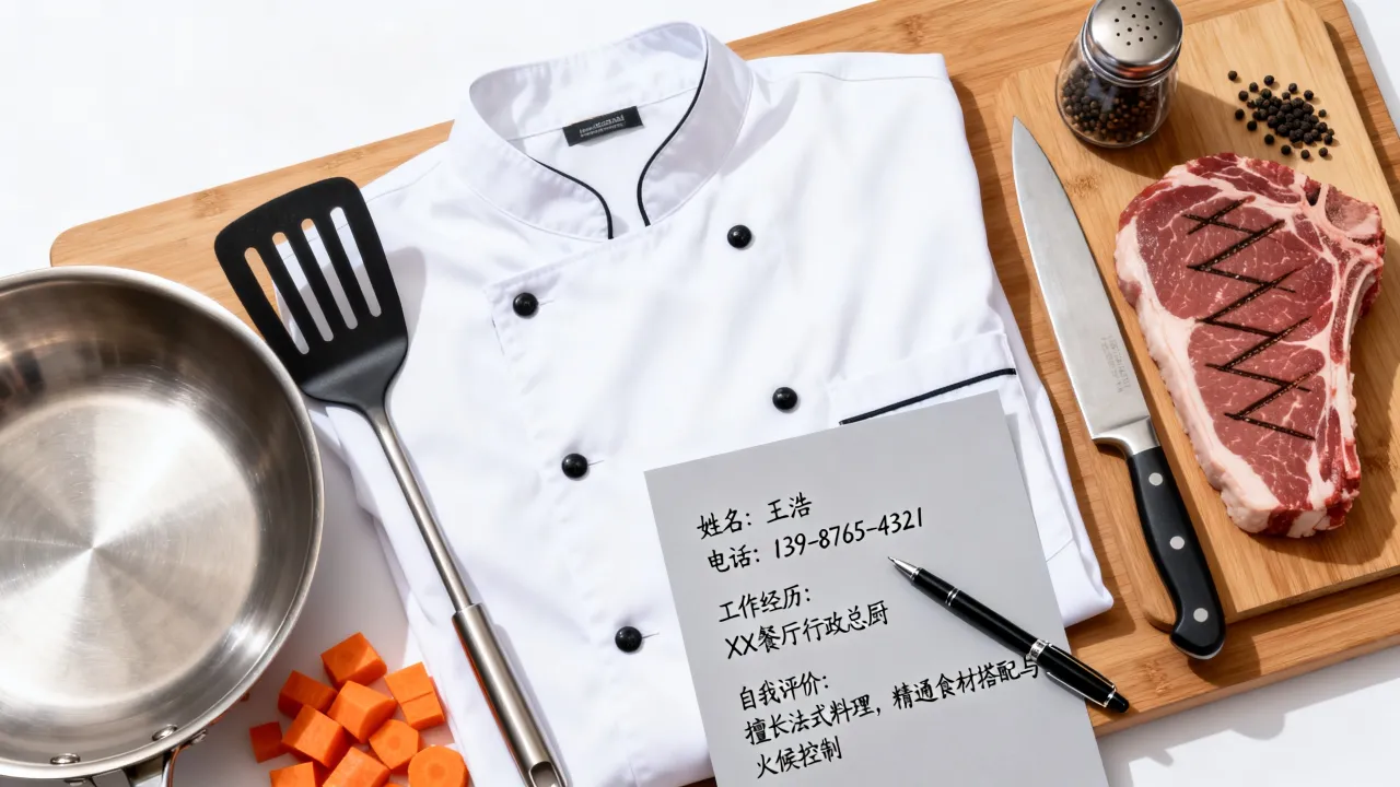 厨师自我简历怎么写,厨师个人简历模板范文自我评价怎么写?-图3 厨师自我简历怎么写,厨师个人简历模板范文自我评价怎么写?-图3