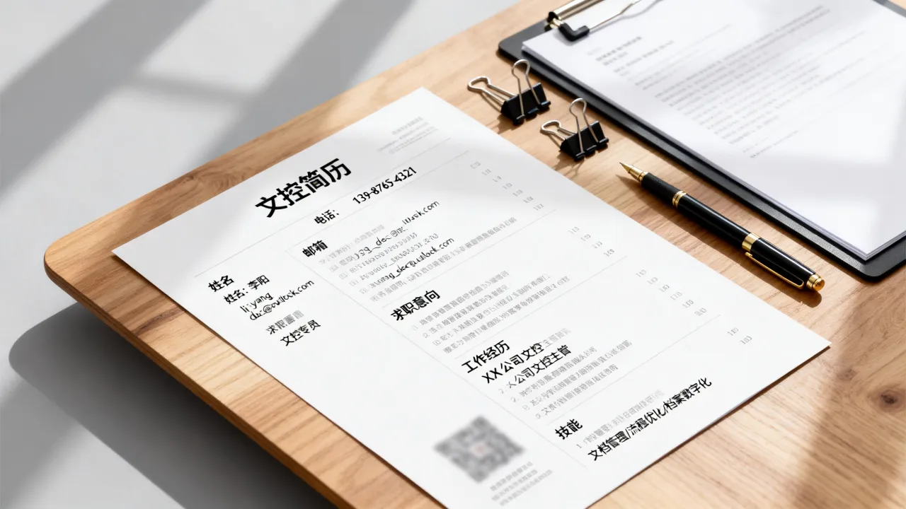 文控简历怎么写?突出这些关键点让HR抢着要,文控简历模板大全-图1 文控简历怎么写?突出这些关键点让HR抢着要,文控简历模板大全-图1