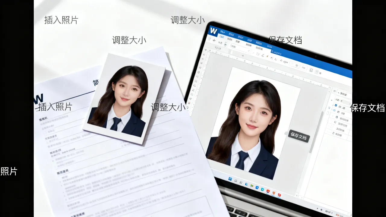 怎么把照片放在简历上,简历照片怎么弄到Word文档里