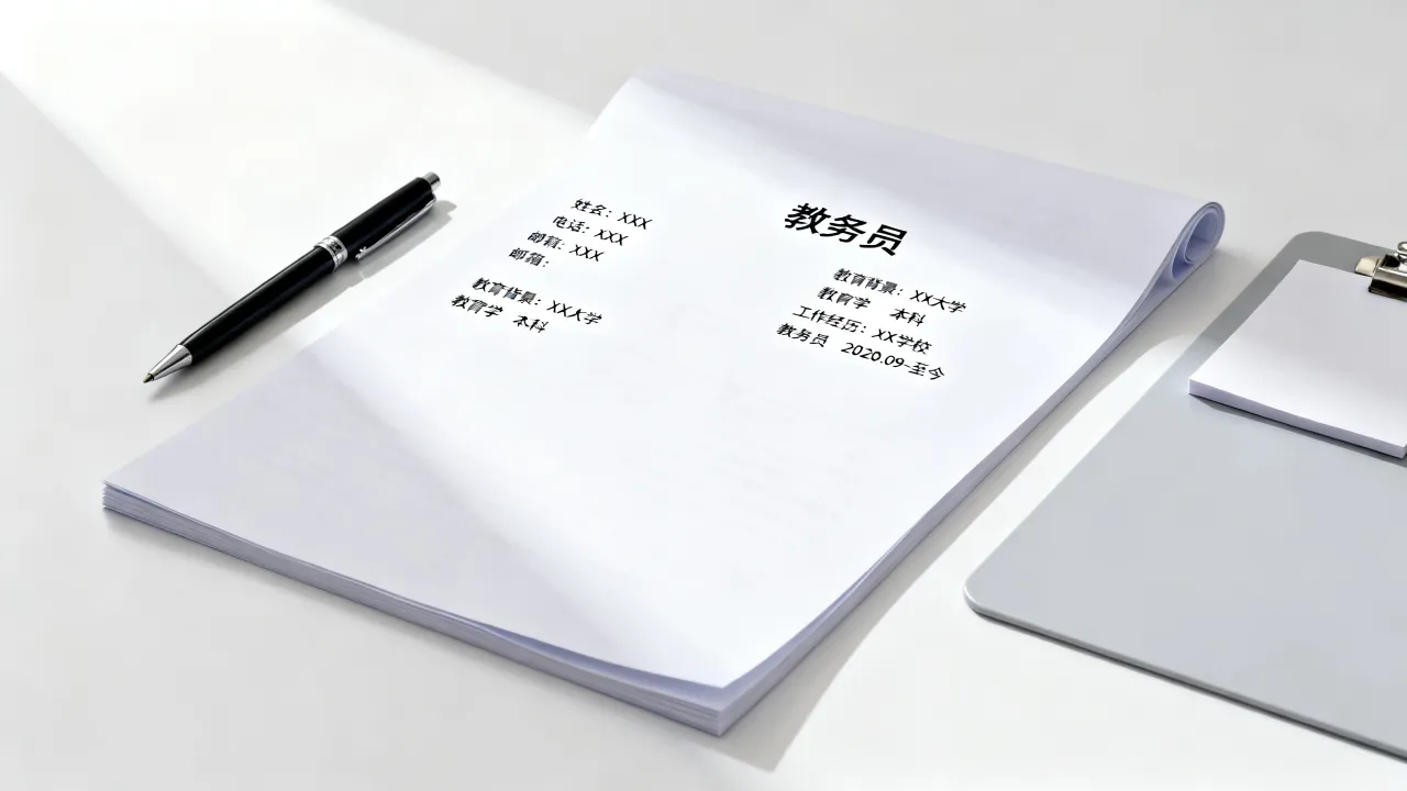 教务员简历怎么写？，教务员简历范文模板及工作经历怎么写