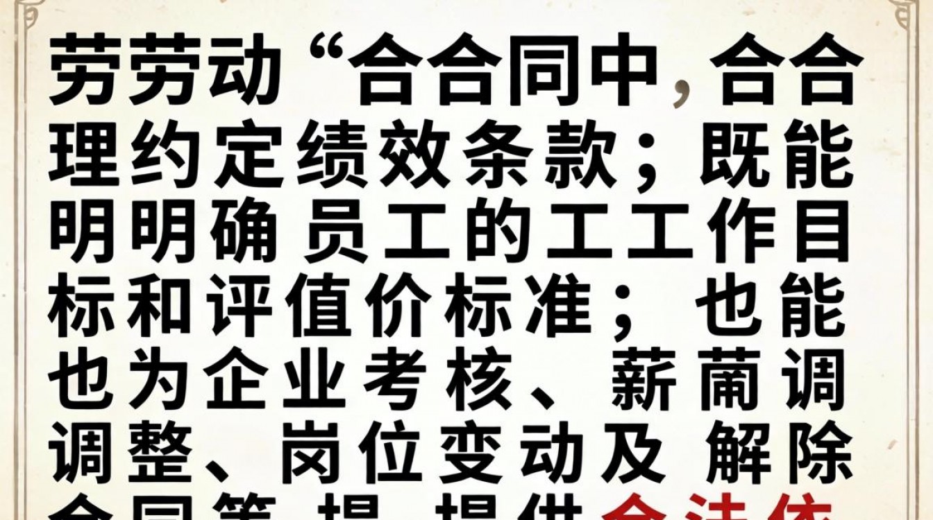 劳动合同里绩效条款怎么写才合法有效？绩效条款怎么约定才合规？-图1