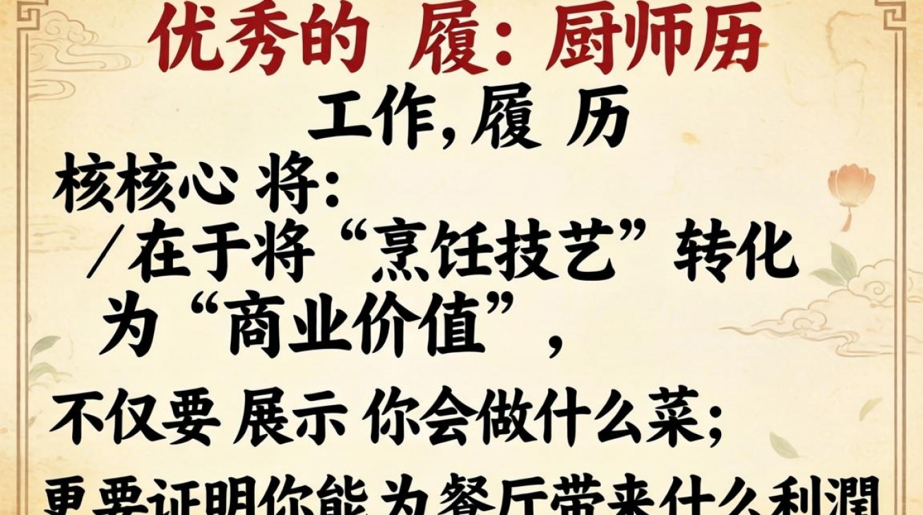厨师工作履历怎么写?厨师简历工作经历范文模板-图1 厨师工作履历怎么写?厨师简历工作经历范文模板-图1