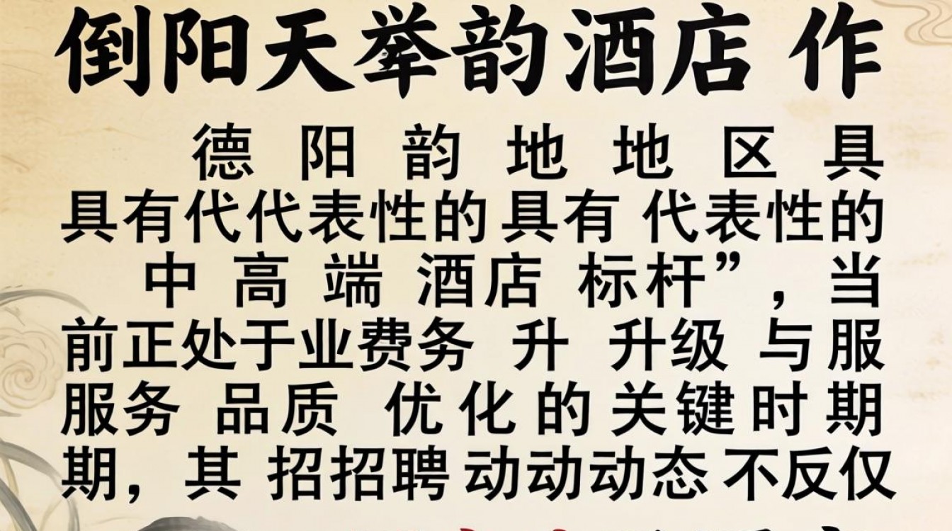德阳天韵酒店最新招聘信息,具体岗位薪资待遇怎么样?-图1 德阳天韵酒店最新招聘信息,具体岗位薪资待遇怎么样?-图1