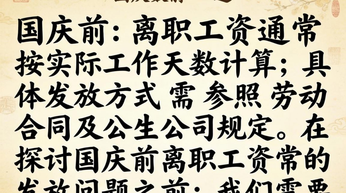 国庆前离职,工资应如何发放?-图2 国庆前离职,工资应如何发放?-图2