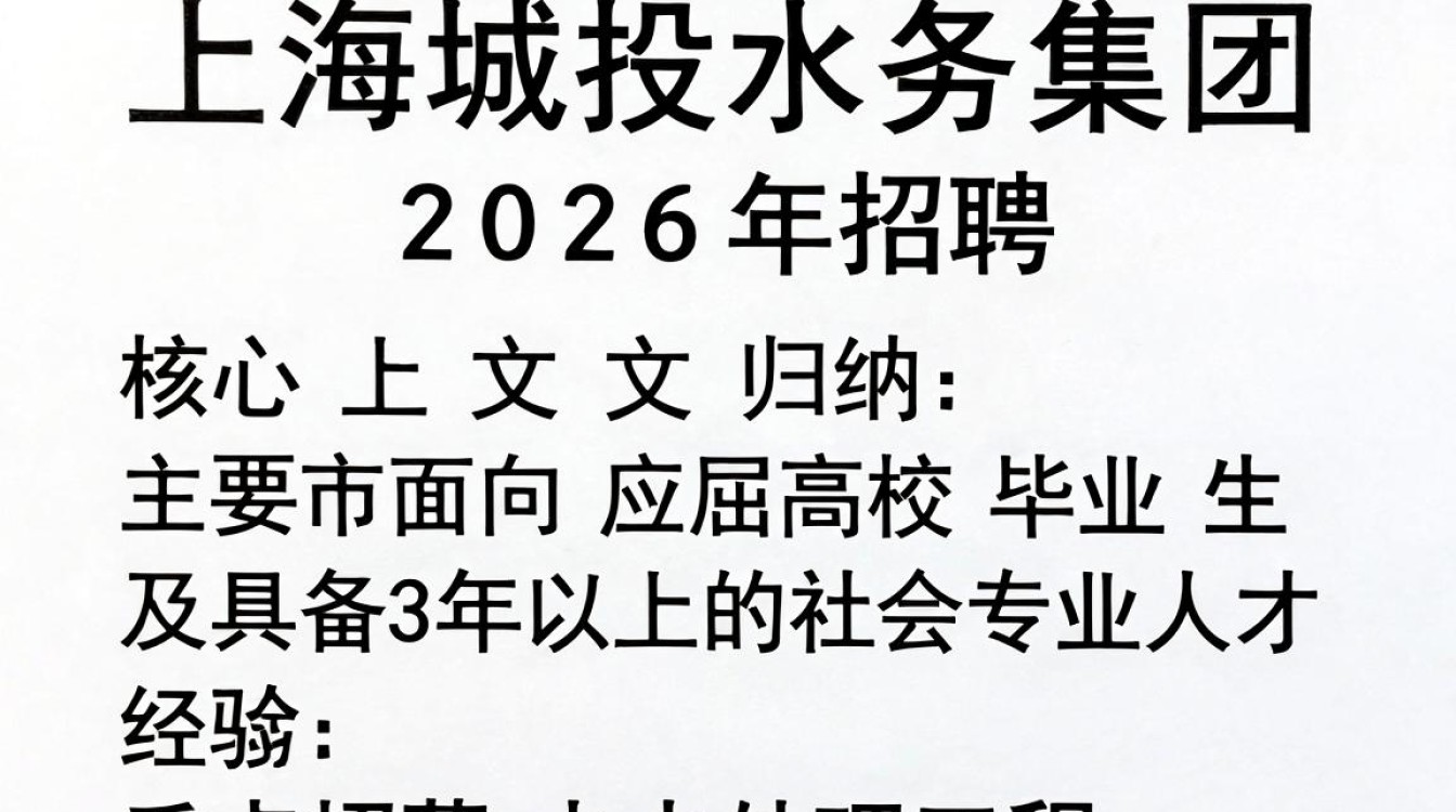 上海城投水务集团招聘，上海城投水务集团2024年最新招聘公告