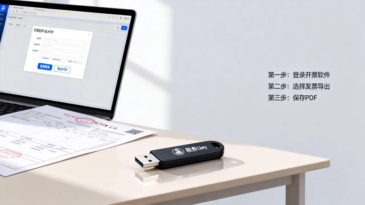 如何下载电子发票，税务Ukey开票软件导出PDF步骤？-图2