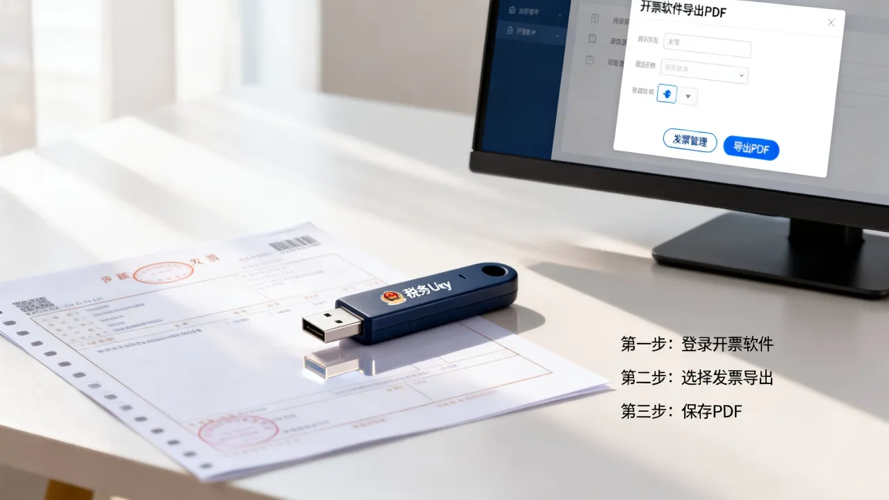 如何下载电子发票，税务Ukey开票软件导出PDF步骤？-图3